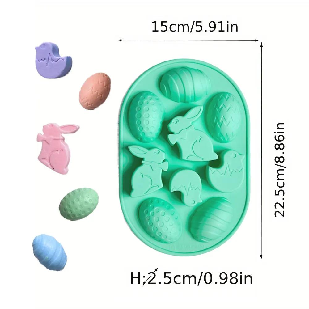 9 Holes Easter Egg Chocolate Silicone Mould Cartoon Rabbit Biscuit Mold Bunny Scented Candle Party Decor Animal Soap Making Tool