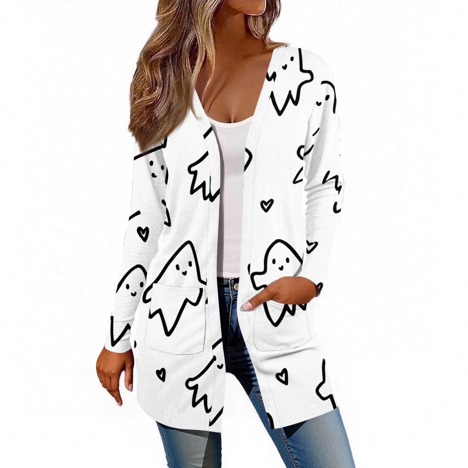 

Women s Long Sleeve Cardigan Casual Jacket With Pockets Top L