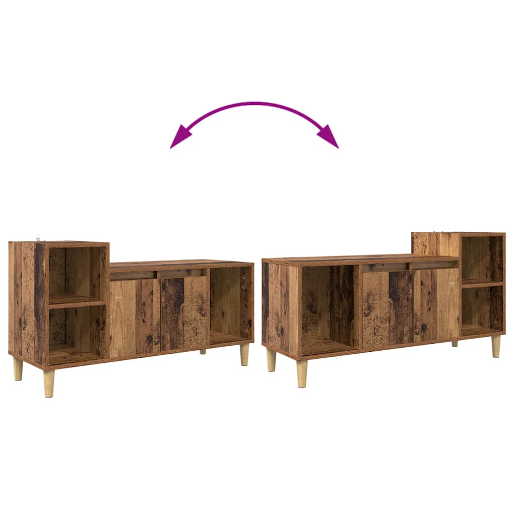 TV Cabinet 100 X 35 X 55 Cm Reclaimed Wood Engineered Wood