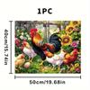 1Pcs Rooster Rubber Drying Mat With Retro Coffee Tableware For Coffee Shop Kitchen Carpet Tableware Durable Diatom Mud Table Mat Pet Coffeeware Mat