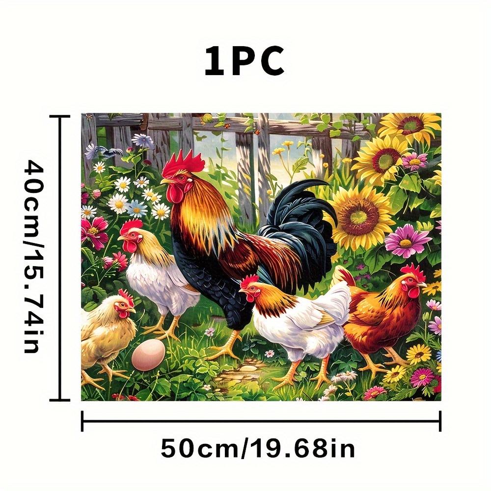 1Pcs Rooster Rubber Drying Mat With Retro Coffee Tableware For Coffee Shop Kitchen Carpet Tableware Durable Diatom Mud Table Mat Pet Coffeeware Mat
