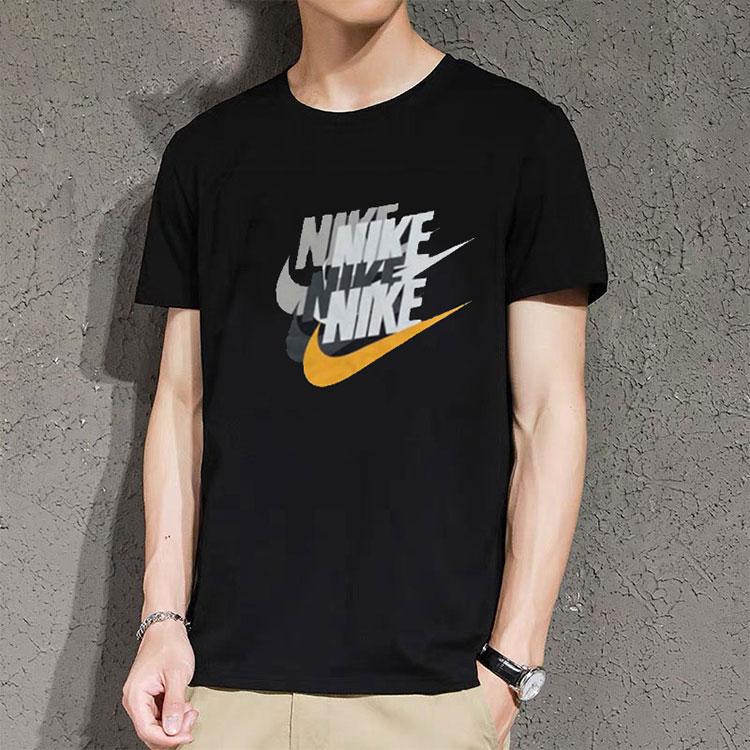 Nike Sport Casual Logo Print Short Sleeve T-Shirt Men Tops Black DV3317-010