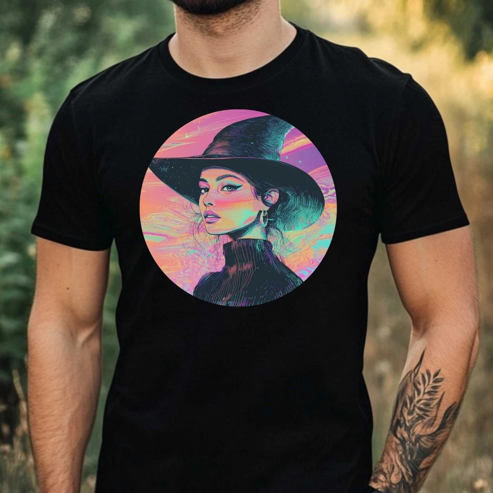 T-Shirt Herren Hexe Vaporwave Motiv Baumwolle Größe XS bis 5XL XS