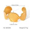 18K Gold Plated Ocean Style Shell & Titanium Steel Women's Bracelet - Non-Fading