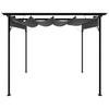 Pergola with Retractable Roof Anthracite Grey 3x3 M Steel Frame 180 G M²