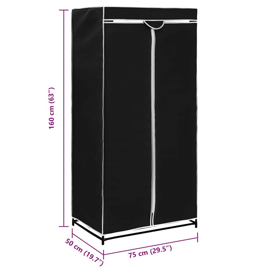 Wardrobe Set 2 pcs Black 75 * 50 * 160 cm