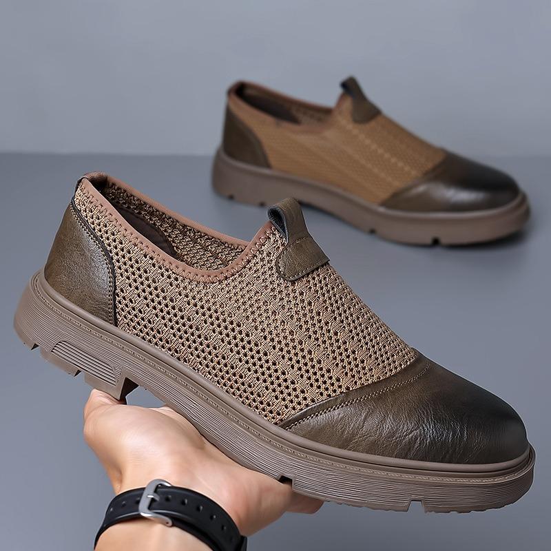 Neue Herren Casual Hollow Lederschuhe Herren Trend Atmungsaktive Lochschuhe Fußabdeckung Ledersandalen