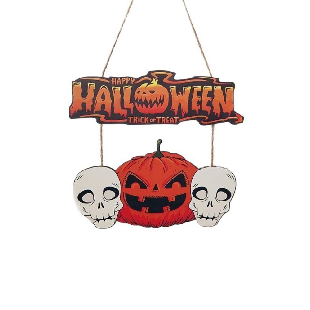 Cartoon Halloween Ghost Door Sign Wooden Door Hanging Haunted House Hanging Door Plate Farmhouse