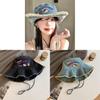 Hello Kitty Denim Fisher Hat With Wide Brim Sun Protection For Summer Outings