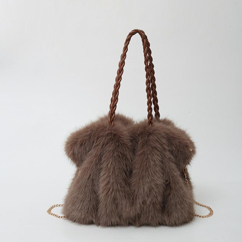 Women's Plush Shoulder Bag Large Capacity Tote Bag
