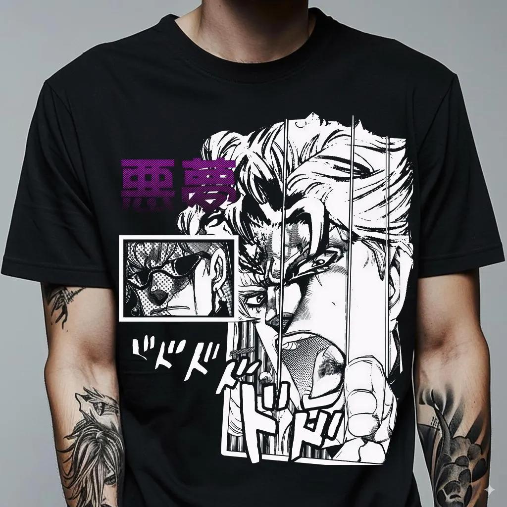 Anime JoJos Bizarre Adventure Tshirt 2026 Summer New 100 street comic pattern unisex Short sleeve Hiphop loose Y2K shirt