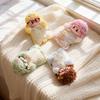 Curly Fleece Beanbag Plush Pendant: Soft Curly-Haired Girl Doll Keychain Charm