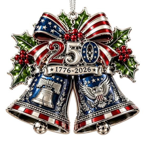 Patriotic Christmas Tree Snowflake Ornaments 250 Anniversary USA Ornament, United States 1776-2026 250th National Day Festive Keepsake, Acrylic
