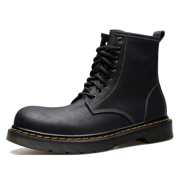 Men Ankle Boots Outdoor Genuine Leather Autumn Spring Non -Slip Walk Male Casual Flats Work Shoes Platform Fashion