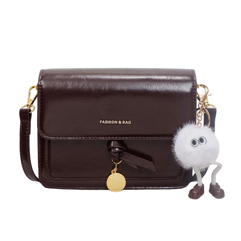 

Осенняя ретро квадратная сумка через плечо: Универсальная, Повседневная, Простая женская сумка через плечо Without Pendant кофейный