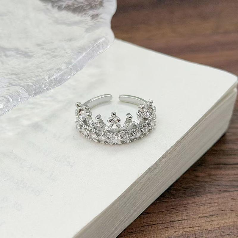 Exquisite Gypsy Star Row Diamond Zir*****Pen Ring, Women Stacked Wearing Personalized Fashion And Advanced Sense Open Index Finger Ring