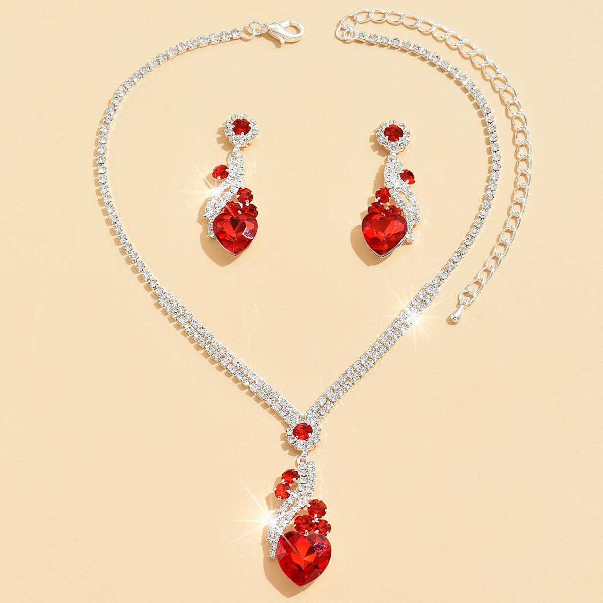 

3 шт./компл. Женское ожерелье с каплями воды, серьги, аксессуары для банкета, свадьбы красный