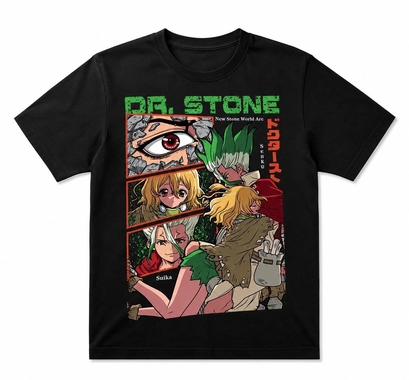 Dr Stone Anime T-T-Shirt Senku Ishigami Manga Graphic Tee New Stone World Arc S