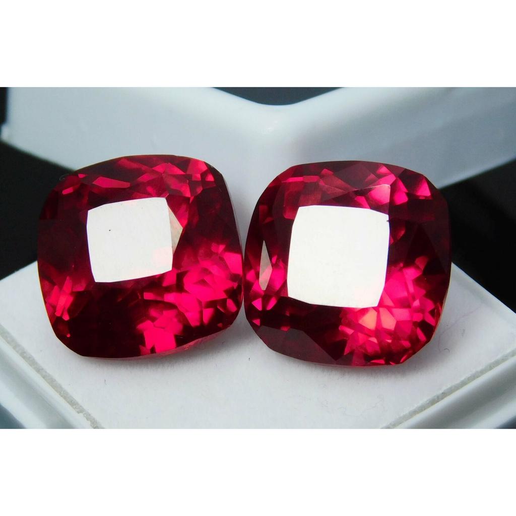 Natural Red Ruby Cushion Cut 16 Ct CERTIFIED Loose Gemstone Pair A-2183jhvjlh