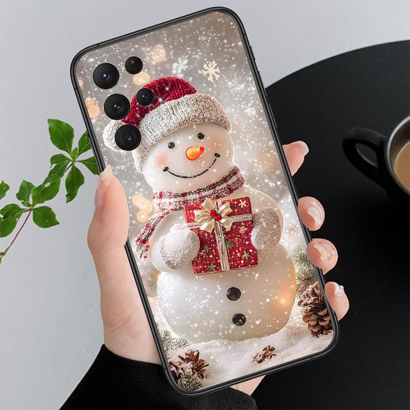 Phone Case For Samsung A55 A16 A56 A36 A35 A15 A53 A54 A33 A34 A25 A05S A52 A52S A14 A26 A71 Cute Snowman Christmas