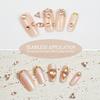 50 Pièces Couleur Champagne Mini Strass Pailleté Nail Art Œil de Cheval/Carré 3D Paillettes Décoration Ongles Bricolage Chic Petit Cristal