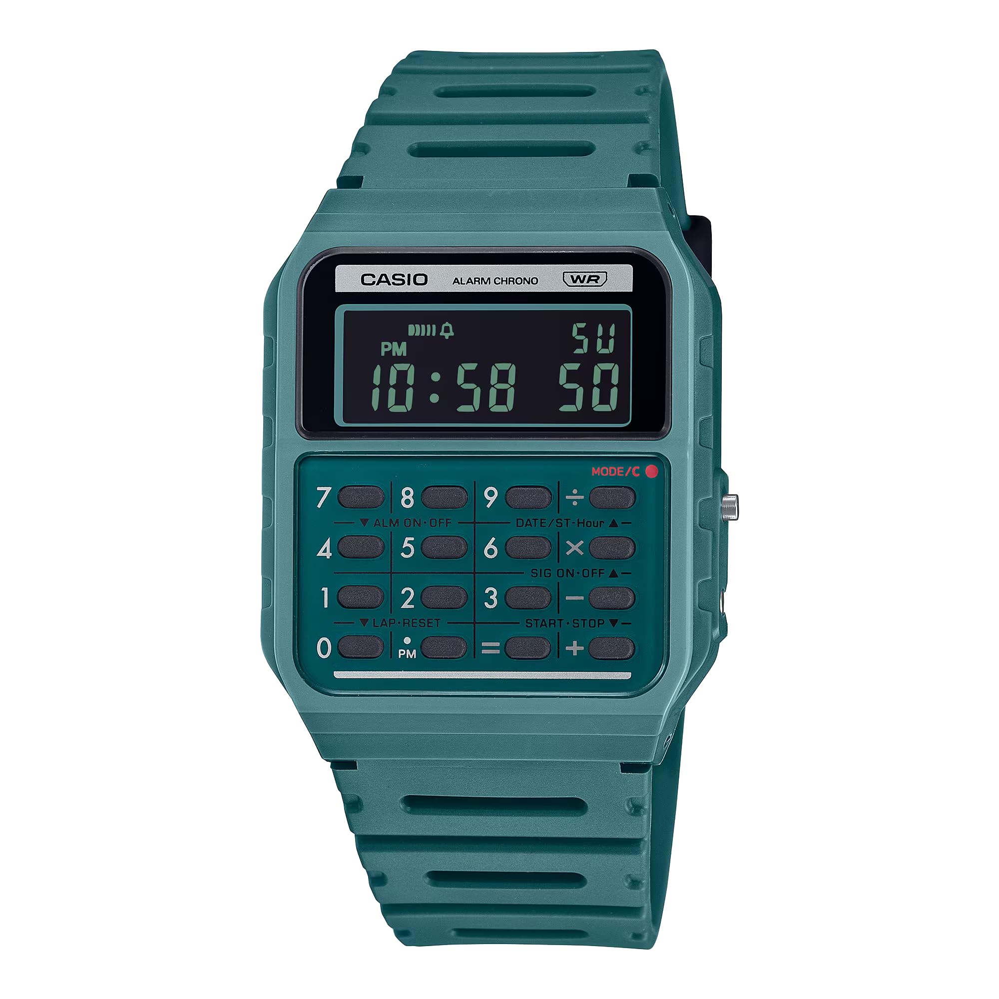 

CASIO Casio КАЛЬКУЛЯТОР Калькулятор Цифровые часы Банк данных DATABANK Калькулятор Ретро Мужские Женские Мужские Женские Унисекс Часы CA-53WB (зеленый) [Элемент]
