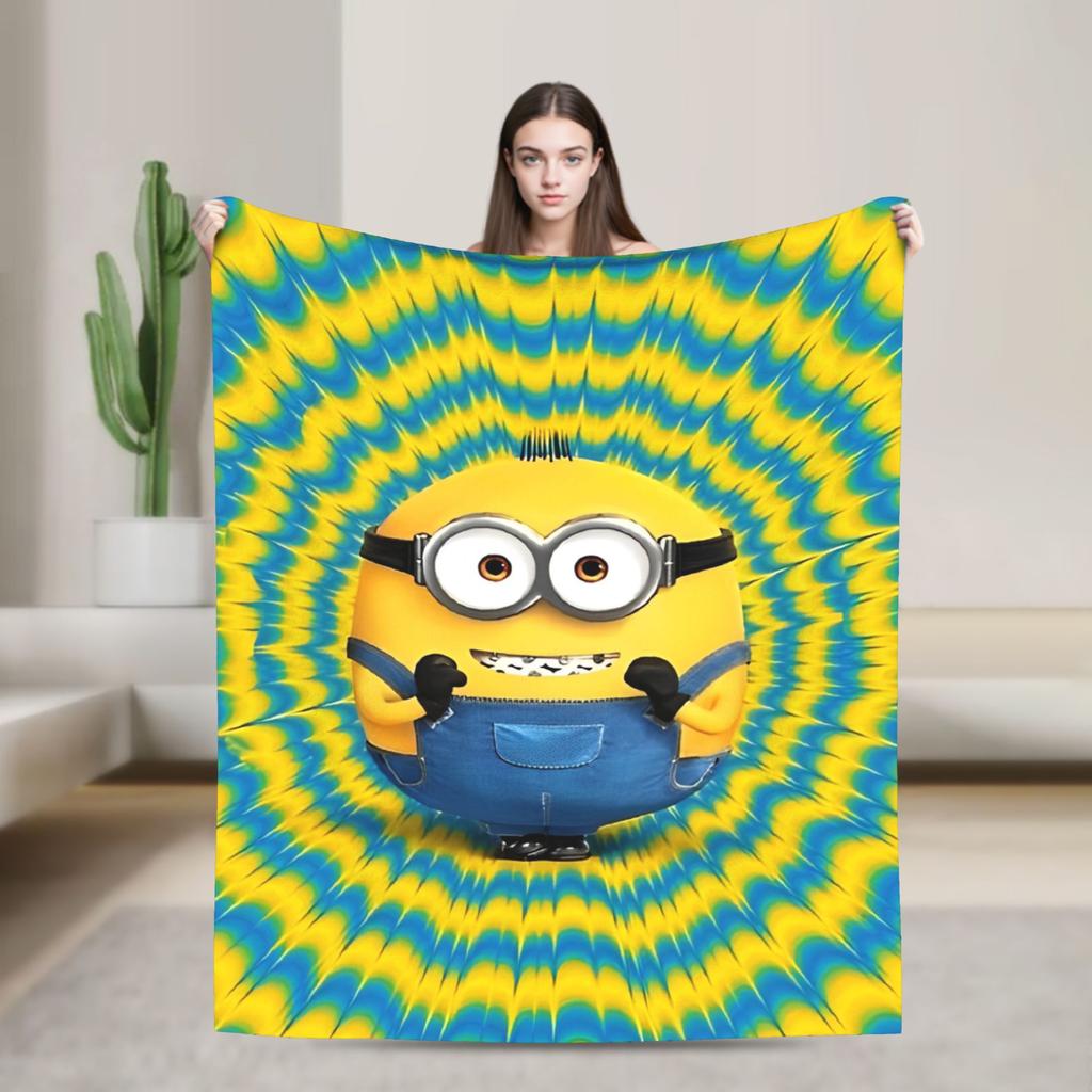 Kevin Dave Blanket Cartoon Flannel Novelty Soft Throw Blankets for Home Restaurant Spring Autumn