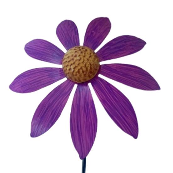 Metal Flower Garden Stake Outdoor Ground Insert Flower Decoration Rustic Flower Yard Art Stake for Lawn Patio Pathway Decor