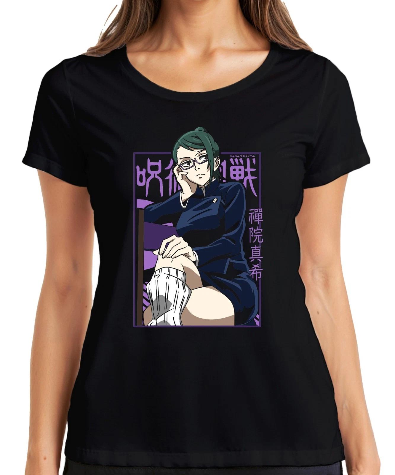 Maki Zenin Jujutsu Kaisen Anime Ästhetik Brille Kämpferin Geschenk Damen T-Shirt XXXL