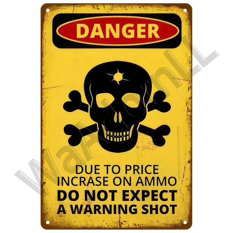 Retro Caution Metal Sign for Bar Pub Garage  Vintage Russian Warning Decor for Home Walls