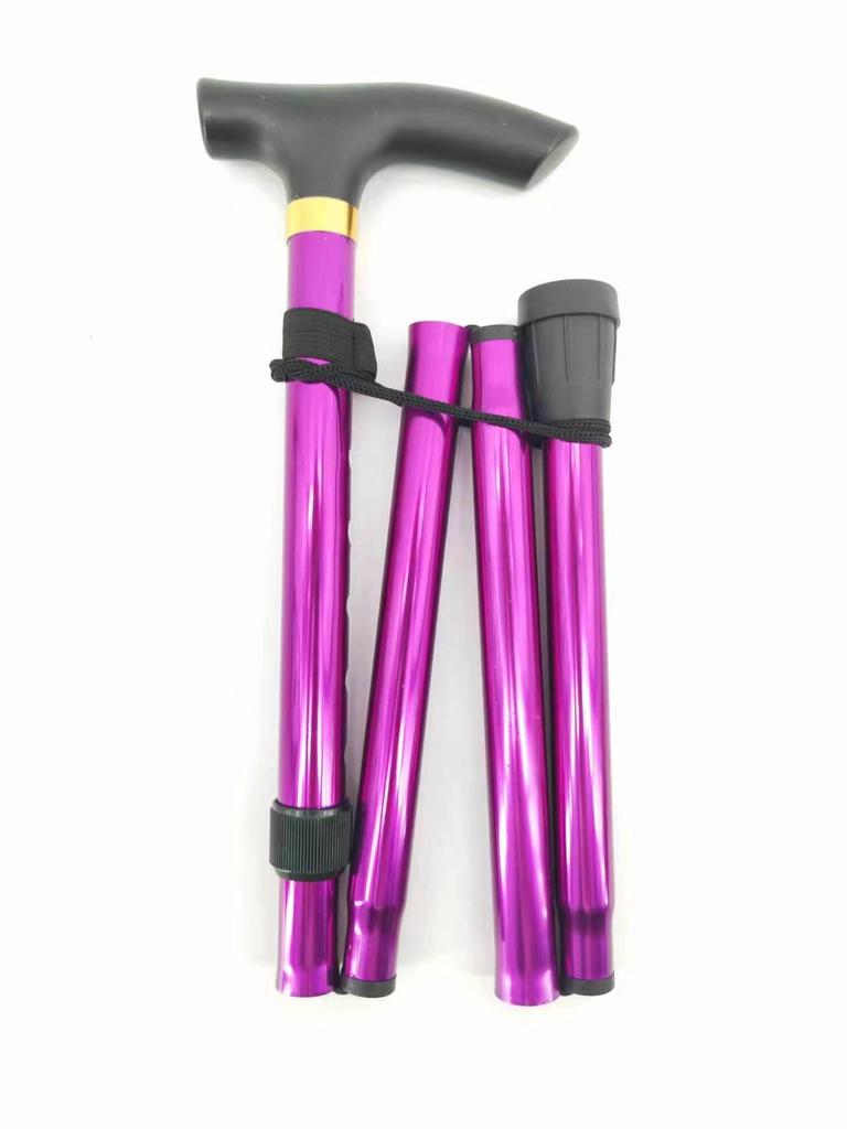 Adjustable Aluminum Alloy Folding Trekking Pole for Elderly - Non-slip, Lightweight Walking Stick