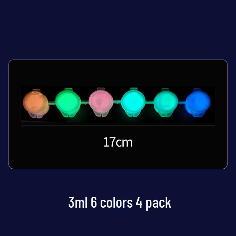 Waterproof Luminous Acrylic Night Glow Paint Set (3ml & 5ml) for DIY Body, Clothes, and Hand-Painted Acrylic Projects.