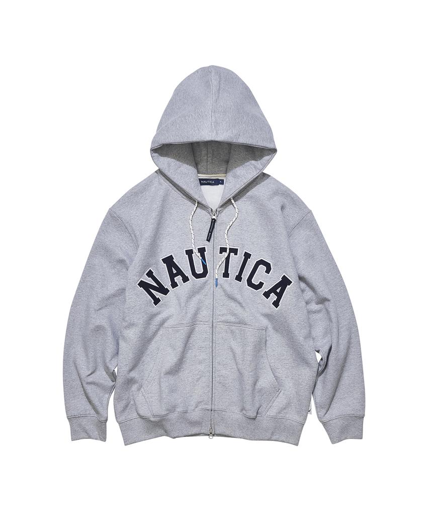 Nautica Arch Logo Hooded Zip-Up (Fleece-Lined) Njk0865