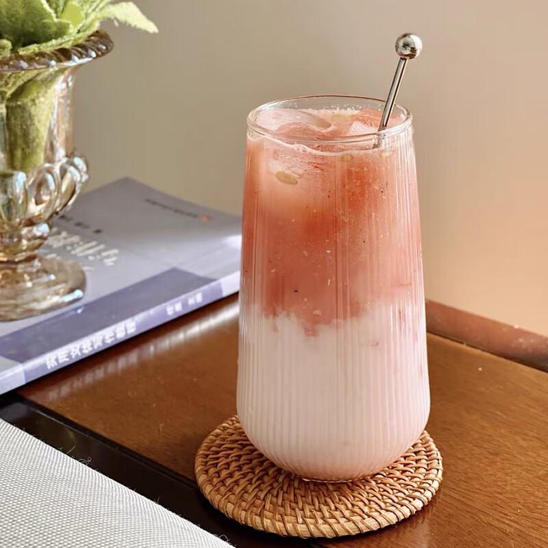 Stylish Vertical Stripe Glass Beverage Cup