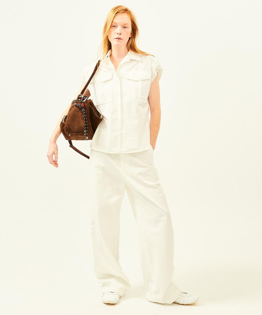 LABELARCHIVE W Jade Washed Cotton Pants White