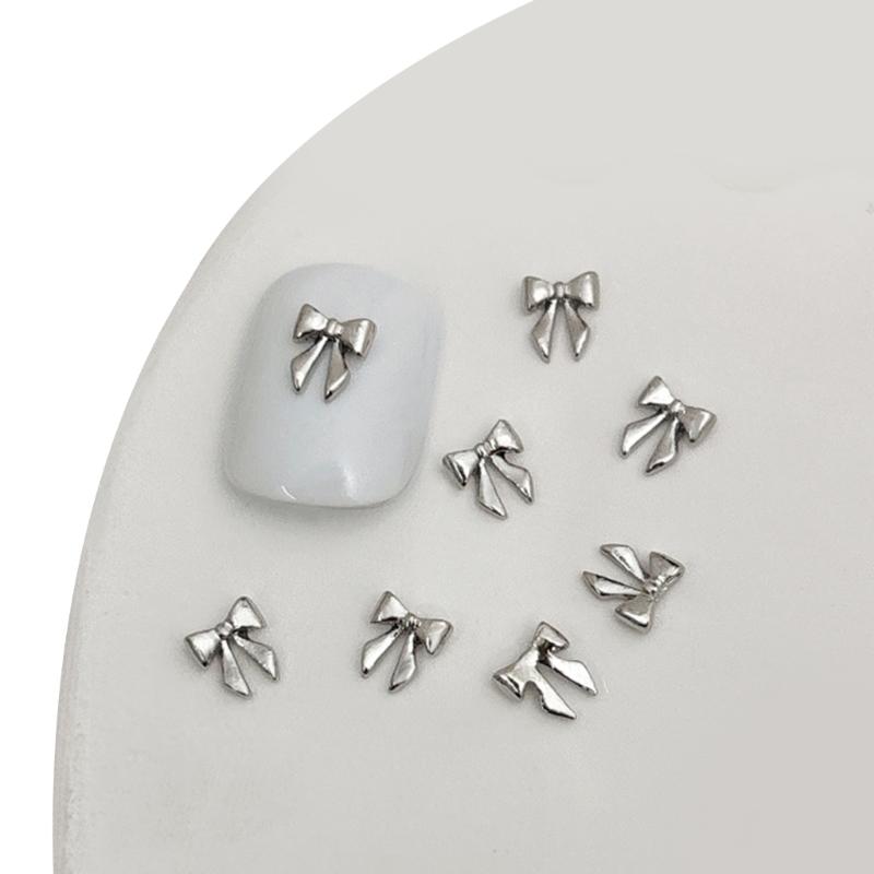20pcs Metal Bowknot Nails Art Decoration 3D Nail Charms for Women Nails Art