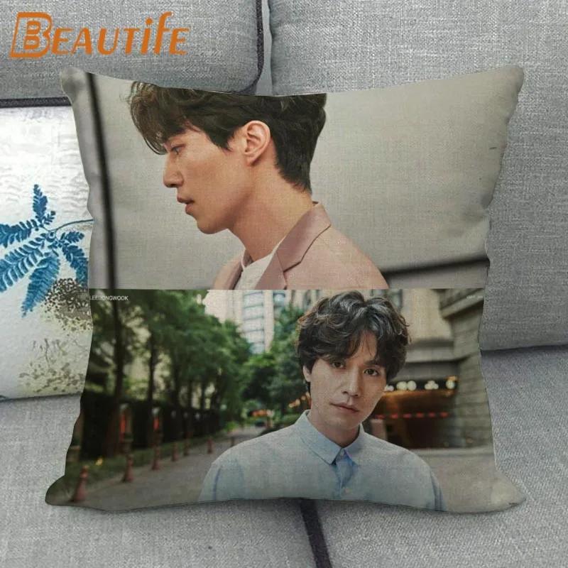 Custom Lee Dong Wook KPOP Pillowcase Wedding Decorative Cotton Linen Pillow Case For Home Pillow Cover 45X45cm One Side