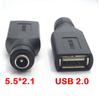 DC Female To USB 2.0 Type A Male Plug DC Jack Socket Connector 5V Power Plugs Adapter 5.5*2.1mm Charging Converter Laptop PC DIY
