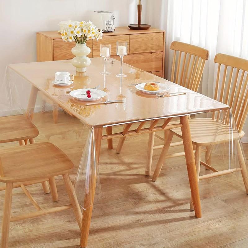 0.13mm Clear PVC Tablecloth Waterproof Oilproof Anti-Slip Coffee Table TV Counter
