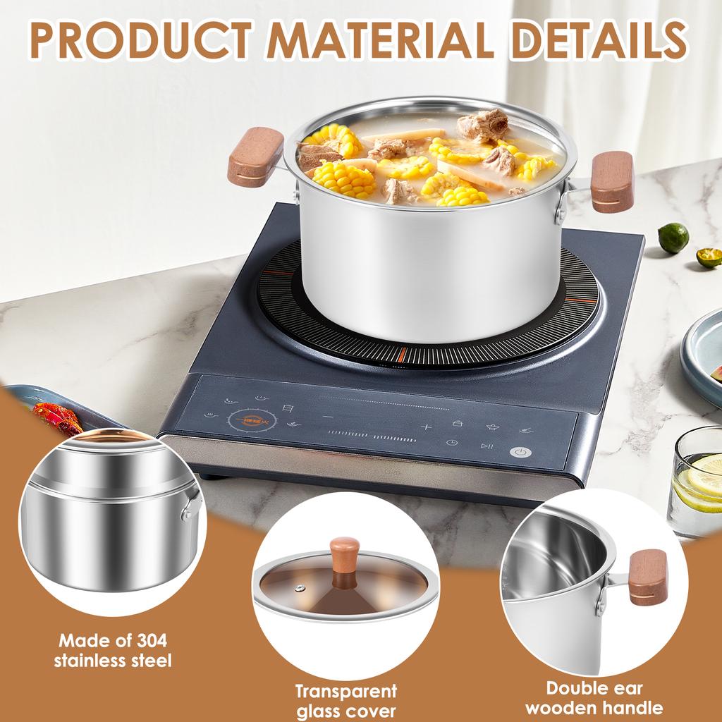 Stainless Steel Fryer Multi-functional Steamer Pot with Handle Steamer and Frying Basket Deep Fryer Pots for Kitchen Accessories