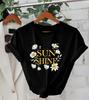 Womens Light Yellow Floral TShirt  Look To The Sunshine Graphic Harajuku Sleeve Womens Clothing Street Aesthetic Clothes