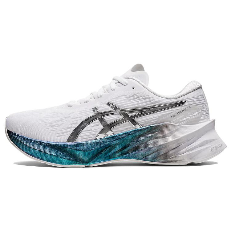 New Asics Novablast 3 Platinum 'White Metallic Blue' Women's 1012B290-100