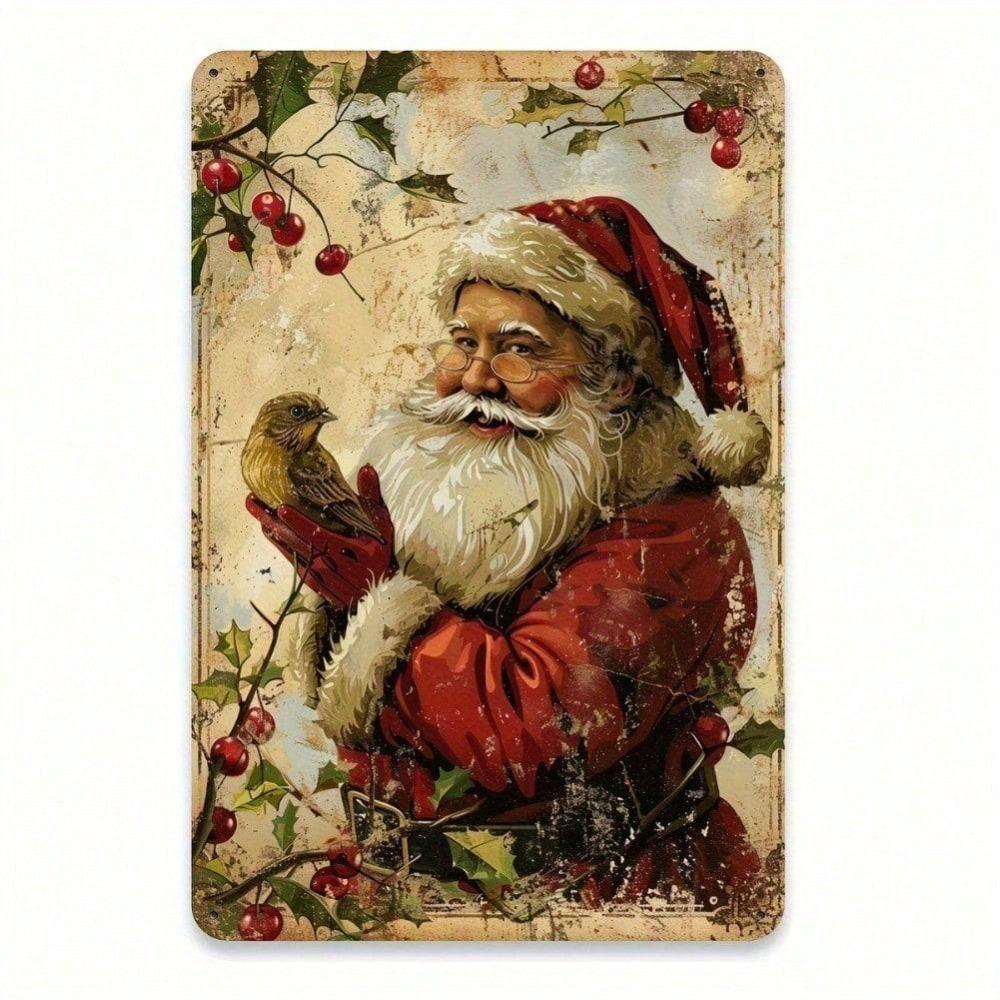

Vintage Santa Bird Metal Tin Sign 8x12 Inch Rustic Iron Wall Art Home Decor Cafe Garage 20x30 різнокольоровий