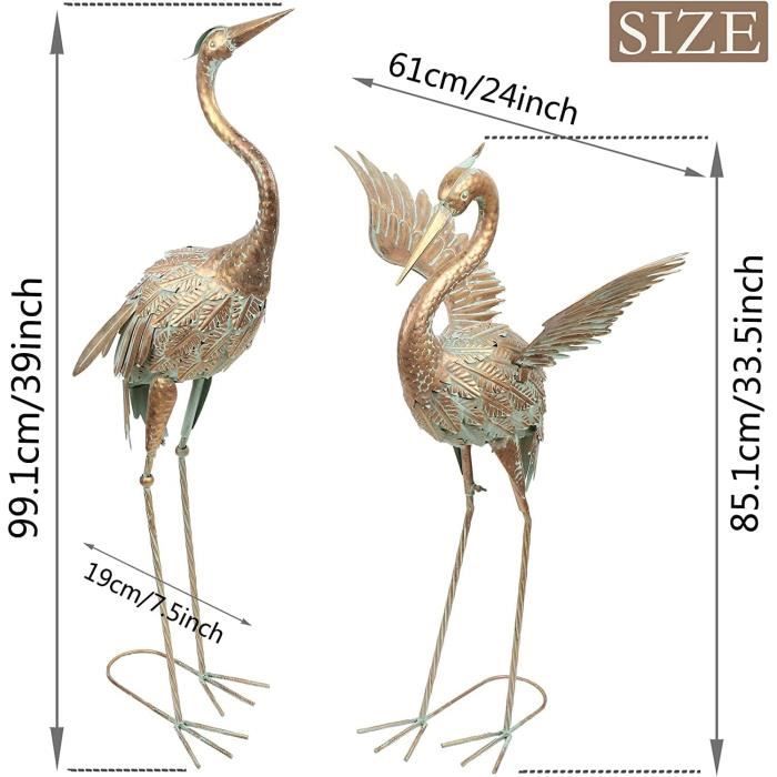 Socha - TERESA'S COLLECTIONS - Volavka Vintage - Kov Bronz - 2ks - 85-99cm