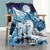 Happy Wolf Family Customize Text Blanket Throw Personalized Blanket Soft & Cozy Versatile for Livingroom Bedding Bed Chair for All Occasions