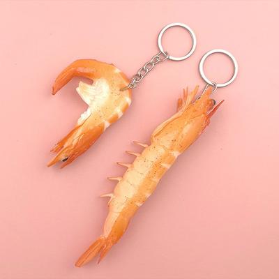 Food Pendant Sea Animal Key Ring Bag Pendant Simulation PVC Imitation Food Keychain Shrimp Keychain