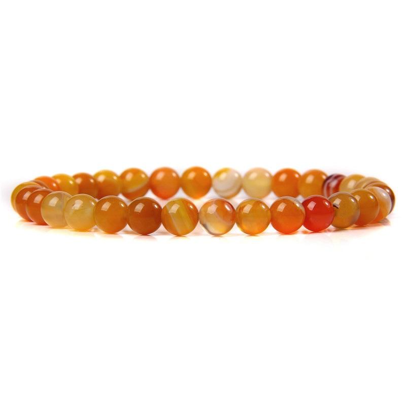 6mm Chakra Beads Energy Bracelet Natural Round Agates Onyx Stone Stretch Bracelet Bangles for Women Men Handmade Yoga