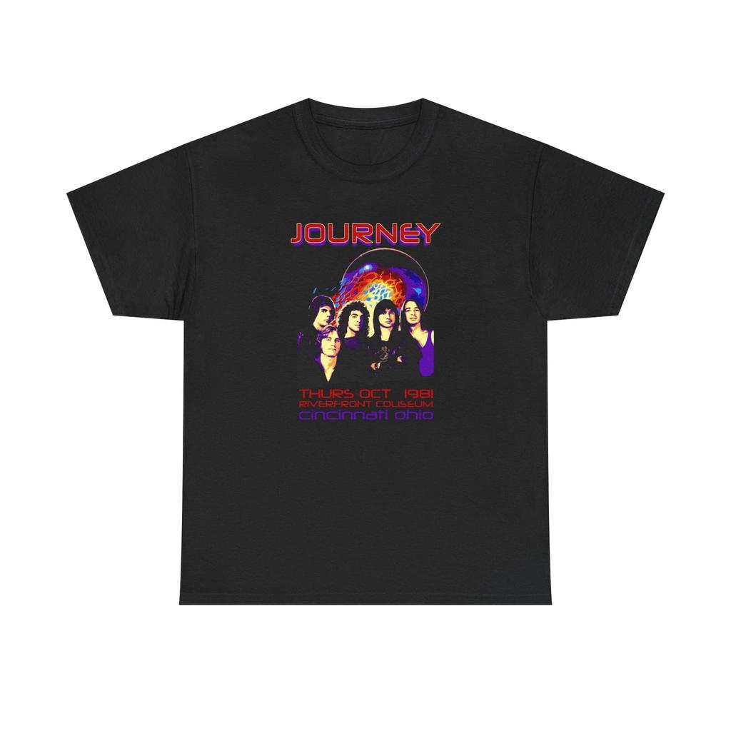 Journey Unisex Schweres Baumwoll-T-Shirt, Geschenk für Klassik-Musik-Fans, Band-T-Shirt