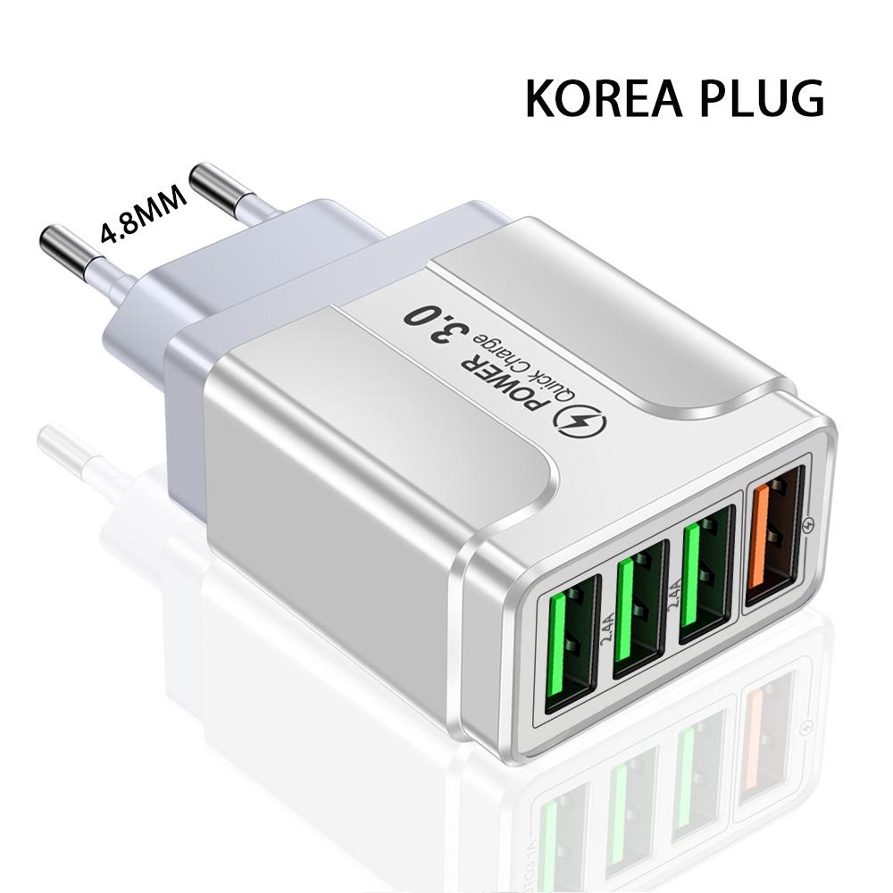 20W Multi Ports USB Charger Fast Charging Charger Quick Charger 3.0 For Samsung Galaxy S23 S22 Ultra Xiaomi iPhone 16 15 KR Plug