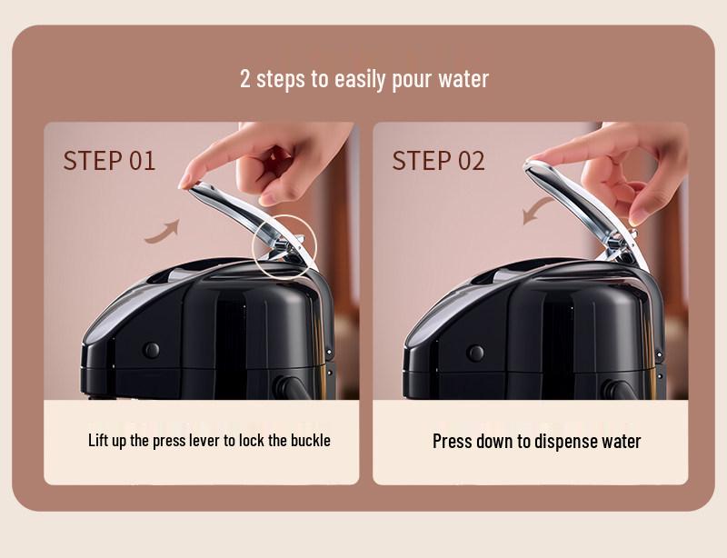 Giant Press-Type Hot Water Kettle with Large Capacity, Double-Tube Glass Liner for Household or Tea Room